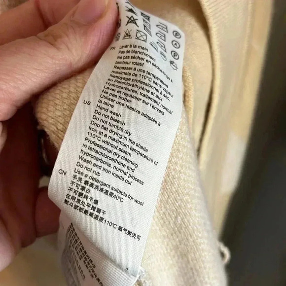 Sandro Beige and White Diamond Cardigan - Picture 11 of 12